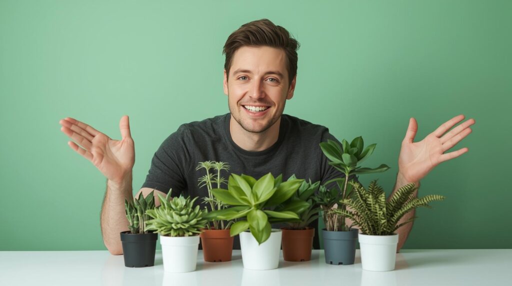 i am a content creator, i need a website blog page post image for mini indoor plants prepare neat and attractive post image take idea from attached file (1)